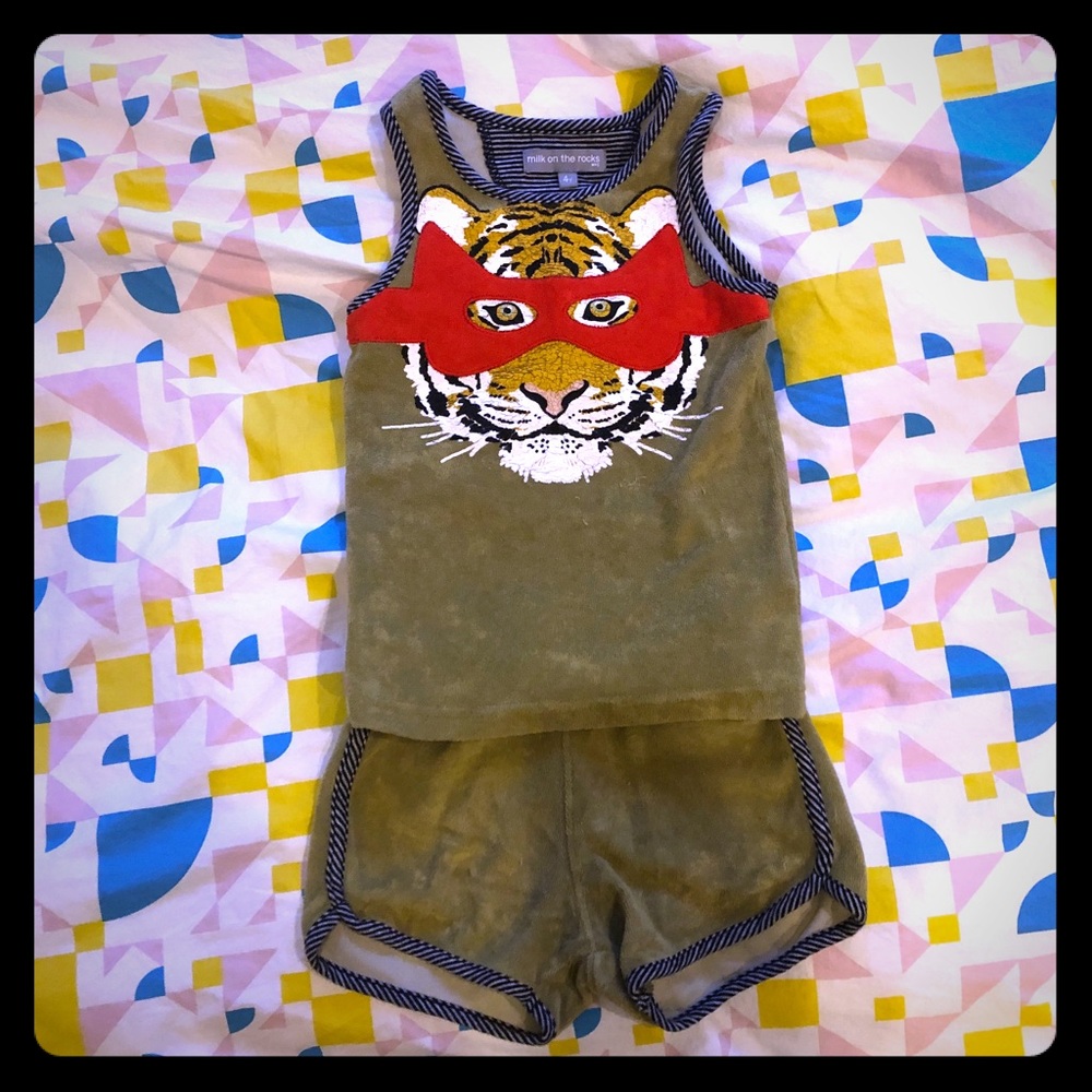 Adorable Milk on the Rocks shorts and tank set